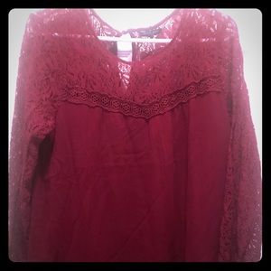 Burgundy top